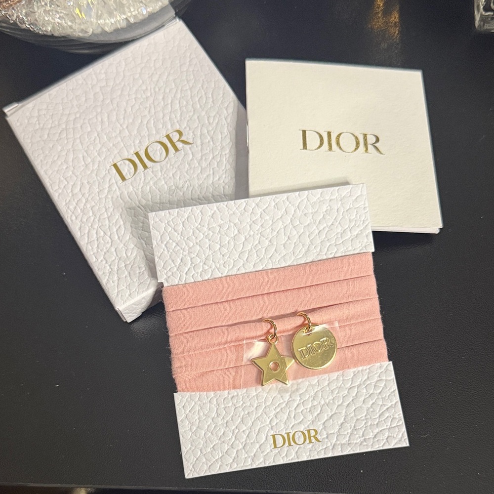 Dior Gold Star & Round Charm with a Peachy Ribbon 🎀